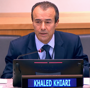 Mr. Khaled Khiari during his intervention at the panel.